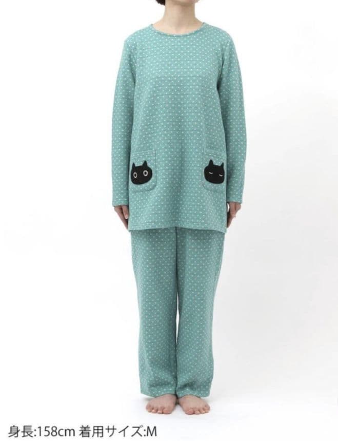 新品タグ付き ワコール マタノアツコ パジャマ ルームウェア ドット キルト M