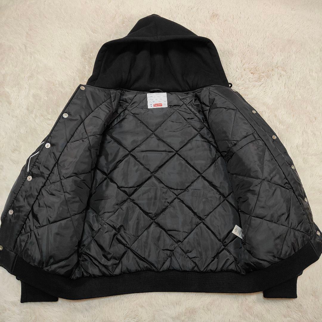 極美品✨シュプリーム 24SS スタジャン ビッグロゴ 切替 フーディ