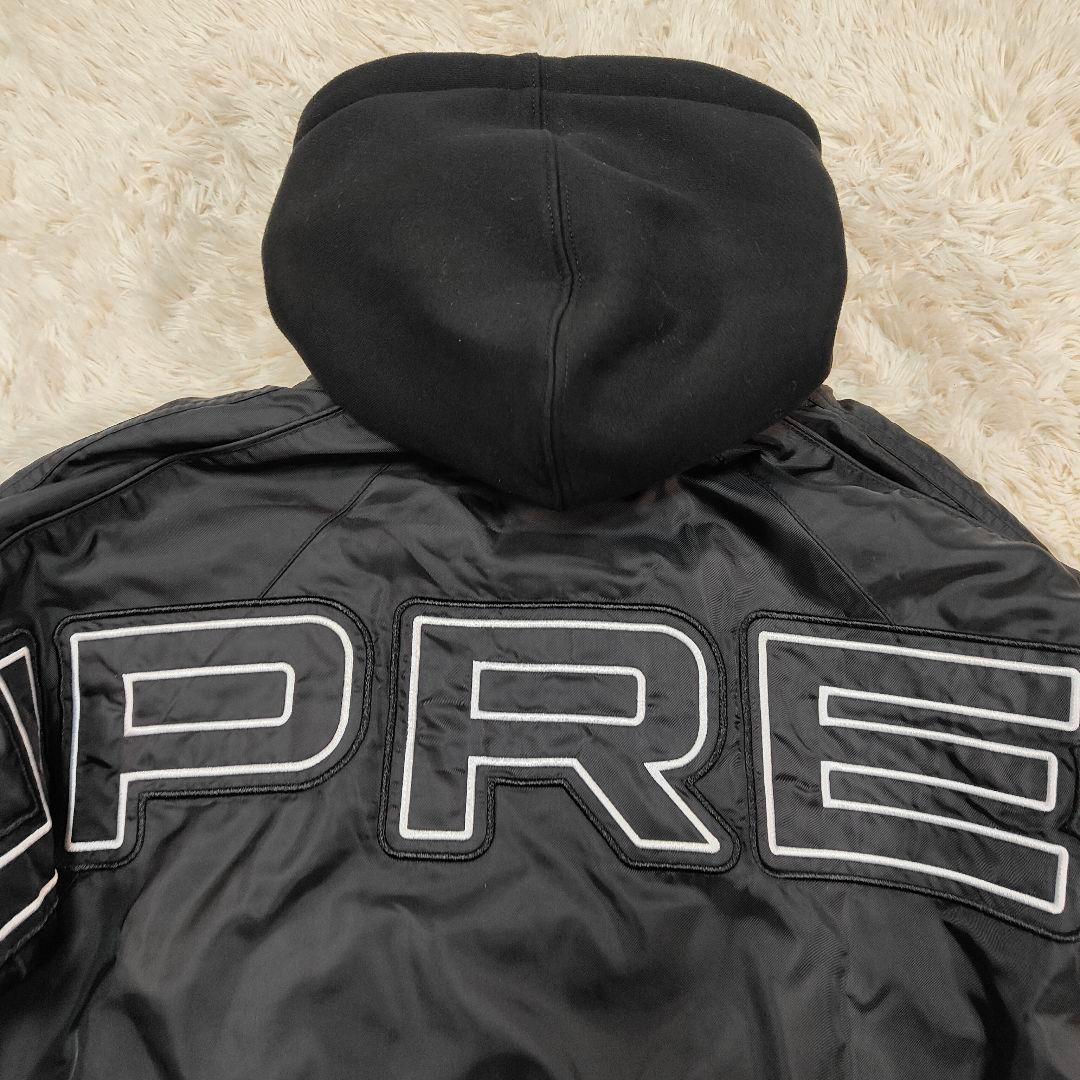 極美品✨シュプリーム 24SS スタジャン ビッグロゴ 切替 フーディ