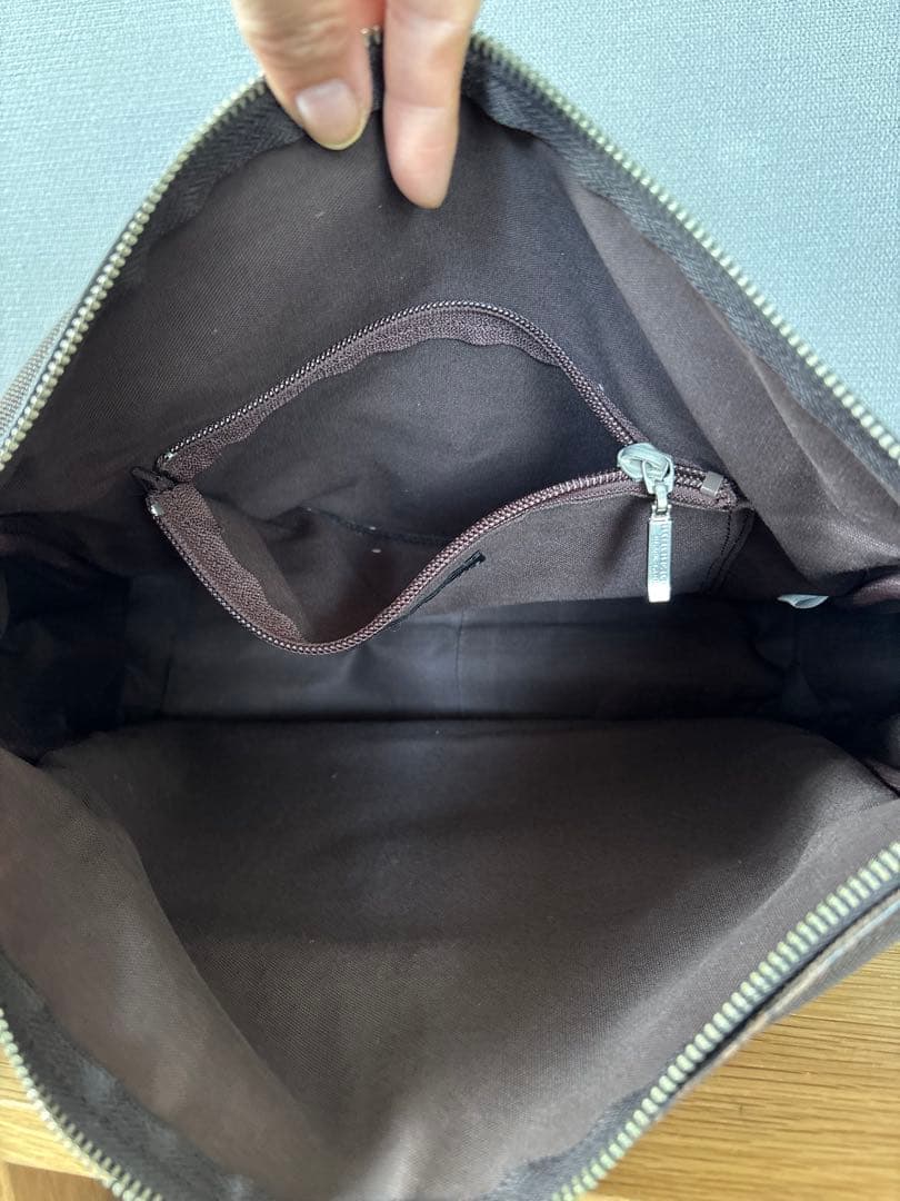 バーバリー ストライプ ロゴ金具 キャンバス ショルダーバッグ