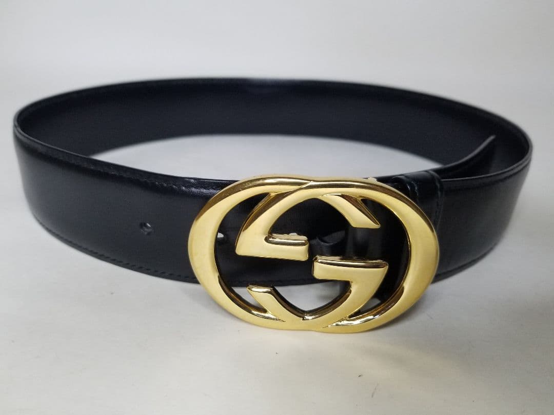 グッチ　GUCCI ベルト　黒　ブラック　GGバックル