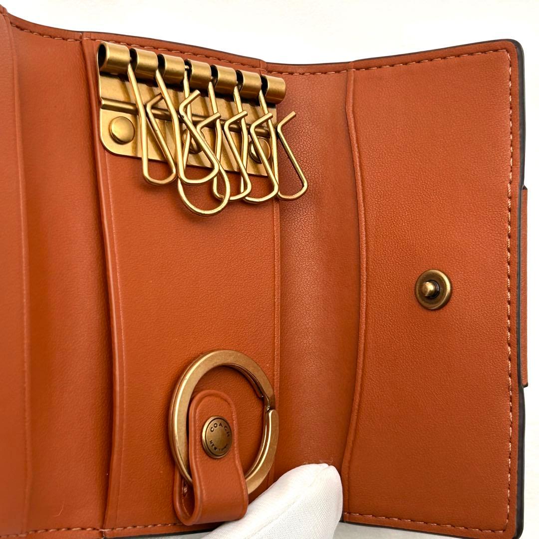 ✨極美品✨ COACH 6連 キーケース 高級レザー リング付き 【未使用級】