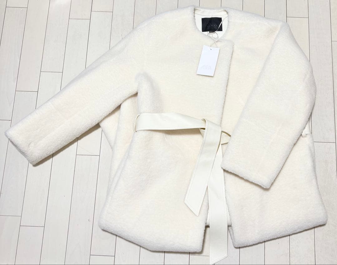 ZARA ZWコレクション フェイクファーコート M 新品