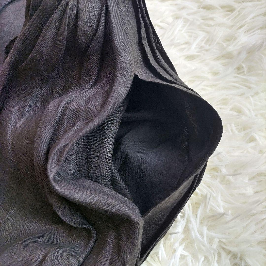 【極美品】ebure エブール リネン 麻　ギャザースカート　フレアスカート