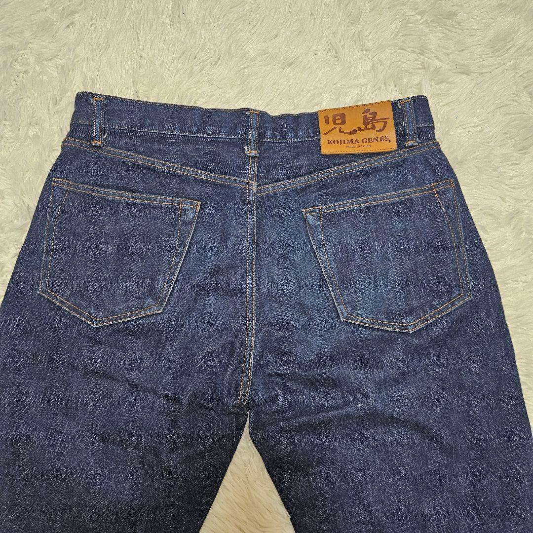【美品　濃紺】児島デニム　ジーンズ　赤耳　ボタンフライ　34　日本製　ストレート