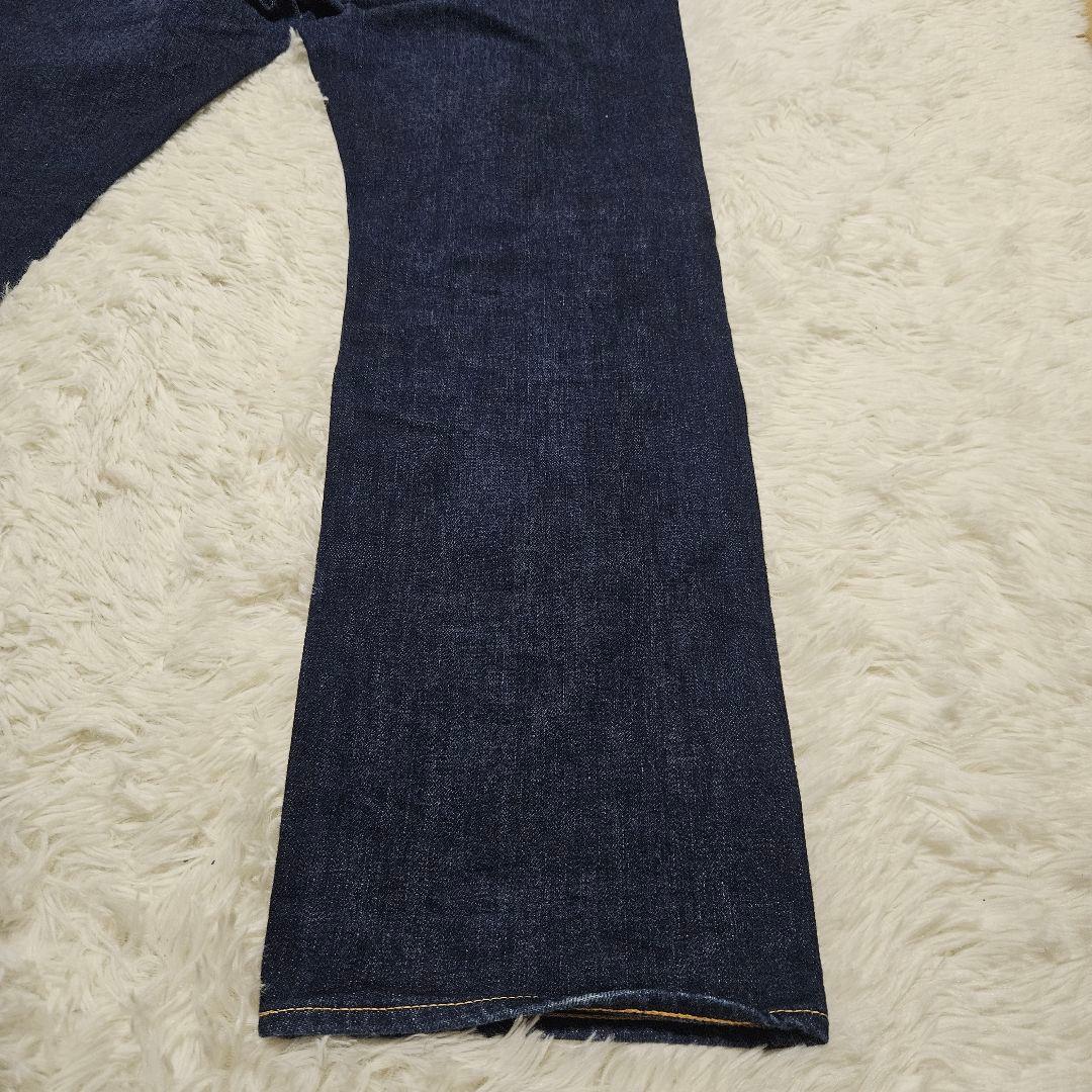 【美品　濃紺】児島デニム　ジーンズ　赤耳　ボタンフライ　34　日本製　ストレート