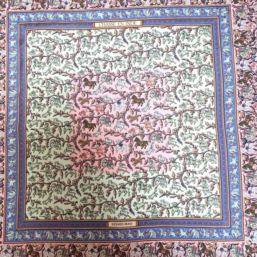 訳あり】エルメス HERMÈS CHASSE EN INDE スカーフ88cm