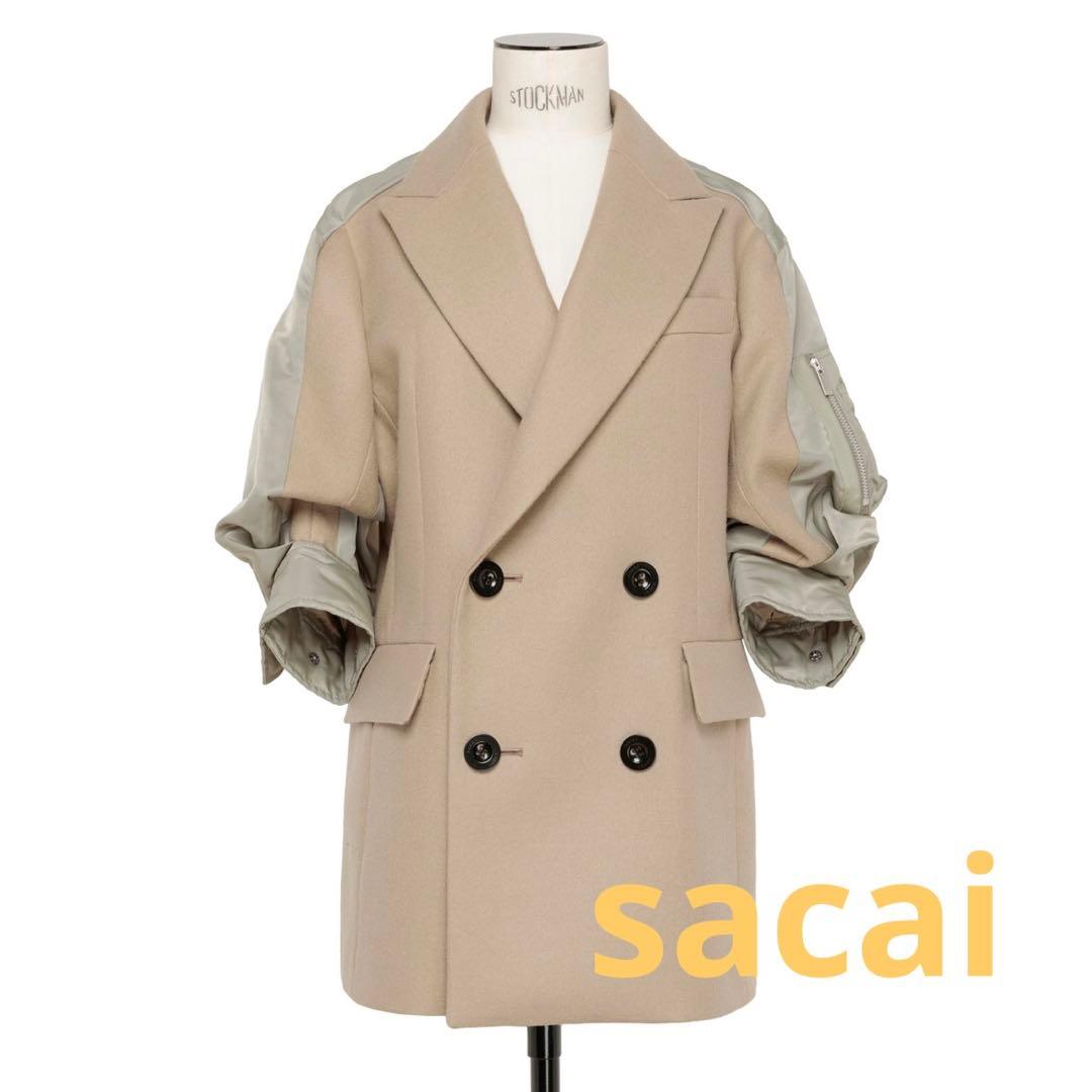 sacai コート アウター 1 レディース ジャケット ベージュ MA➖ - メルカリ