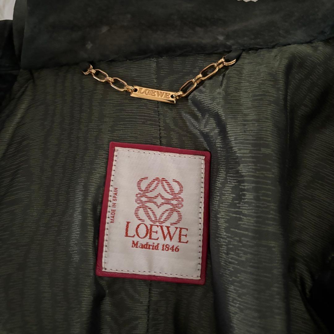 【本物】ロエベ y2k ダブルブレストコート 42サイズ 本革 ムートンスエード