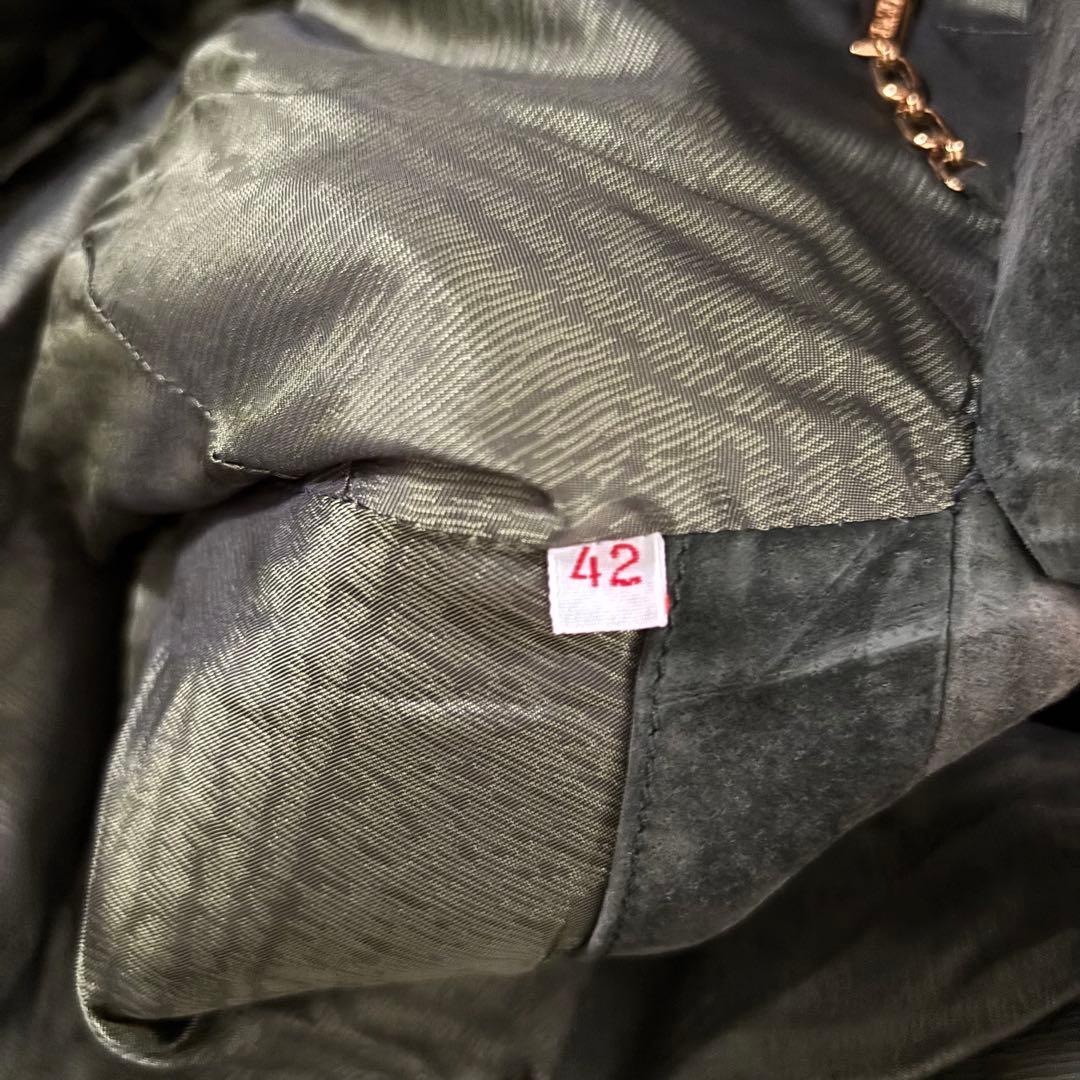 【本物】ロエベ y2k ダブルブレストコート 42サイズ 本革 ムートンスエード