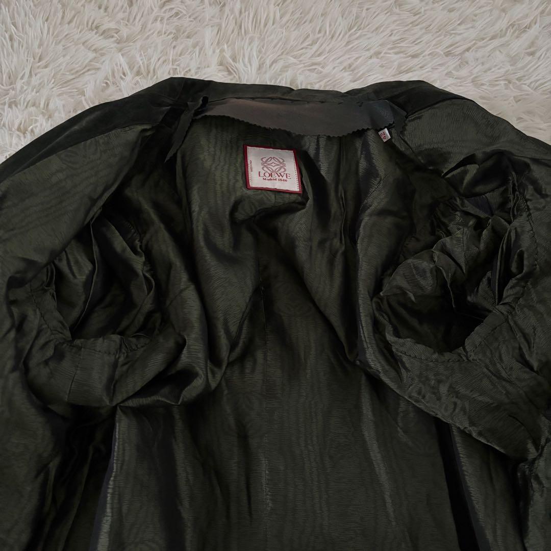 【本物】ロエベ y2k ダブルブレストコート 42サイズ 本革 ムートンスエード