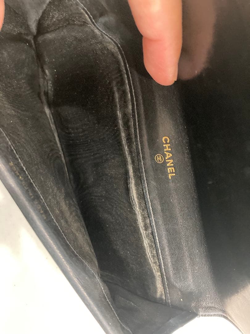 Chanel ブラック レザー 長財布