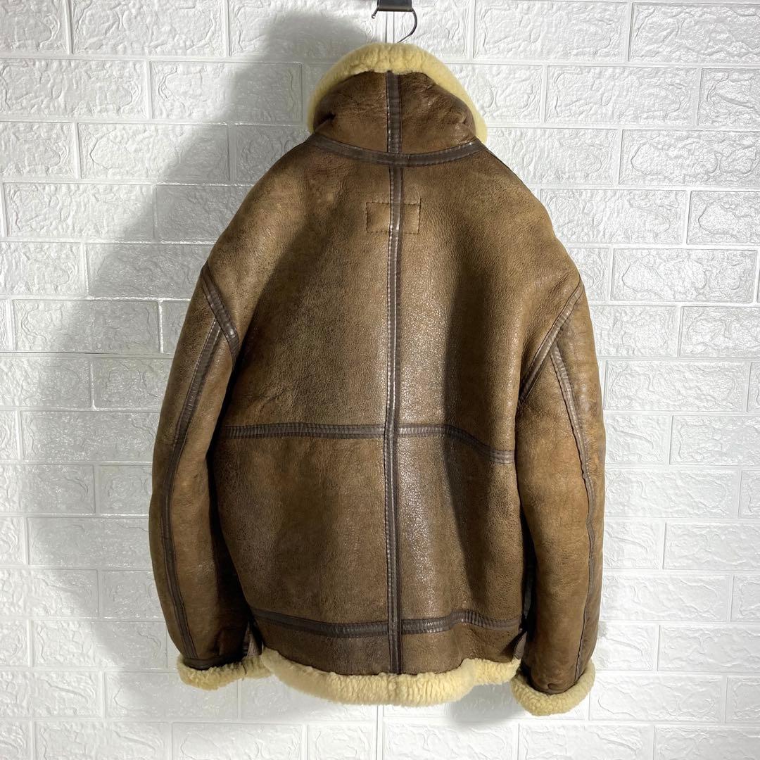 【極厚】USA製 B-3 フライトジャケット ムートンレザー 羊革 ボア 40