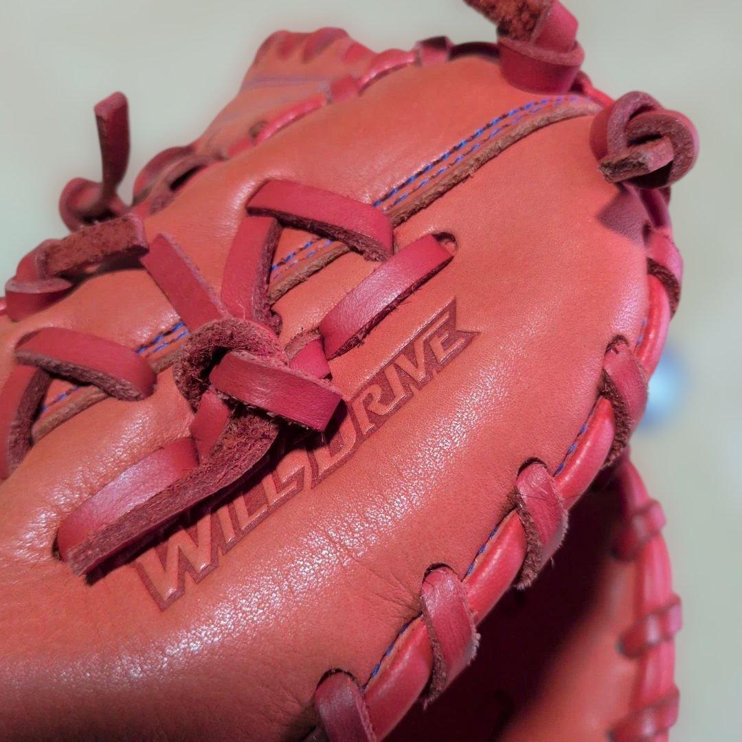 ミズノ:少年軟式用ファーストミット:右投げ用:一塁手用:オレンジ色