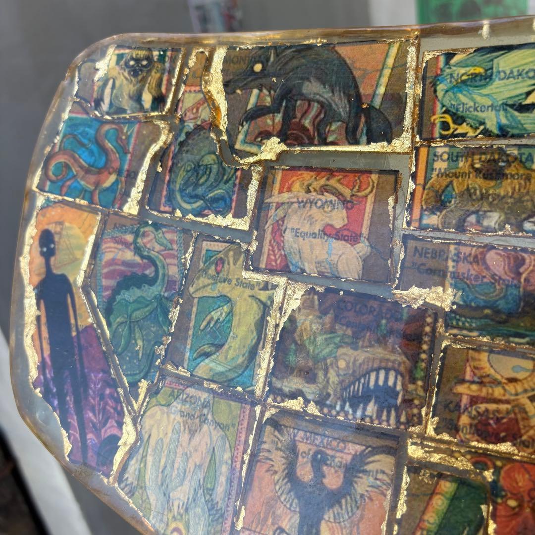 【1950s60s USA vintage】アメリカ 地図 州 アート オブジェ
