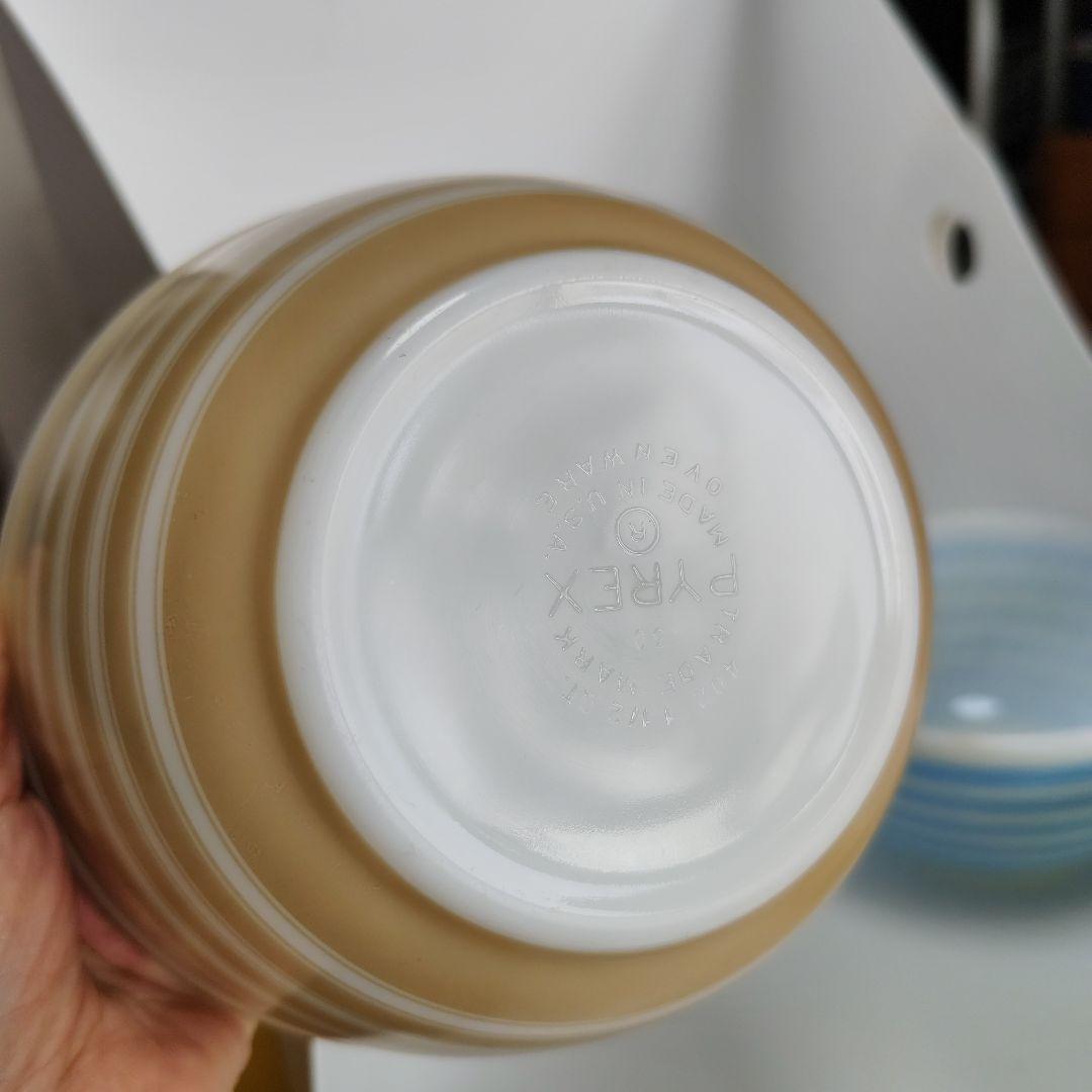 パイレックス　ストライプ　ボウル　3個