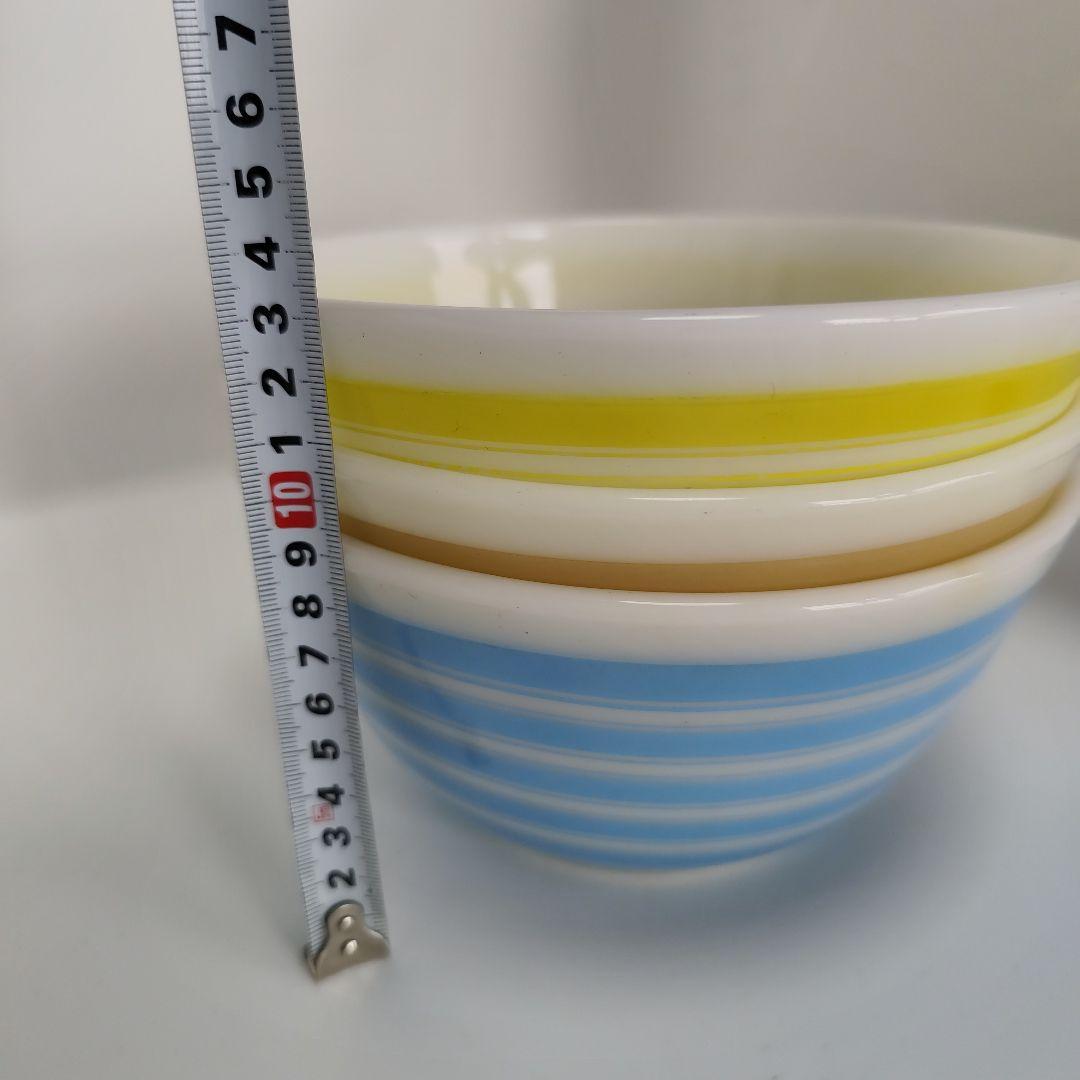 パイレックス　ストライプ　ボウル　3個