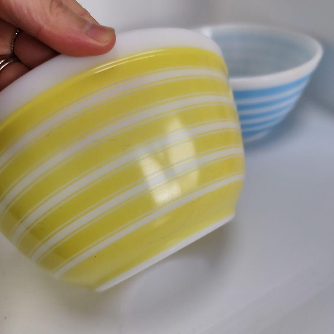 パイレックス　ストライプ　ボウル　3個