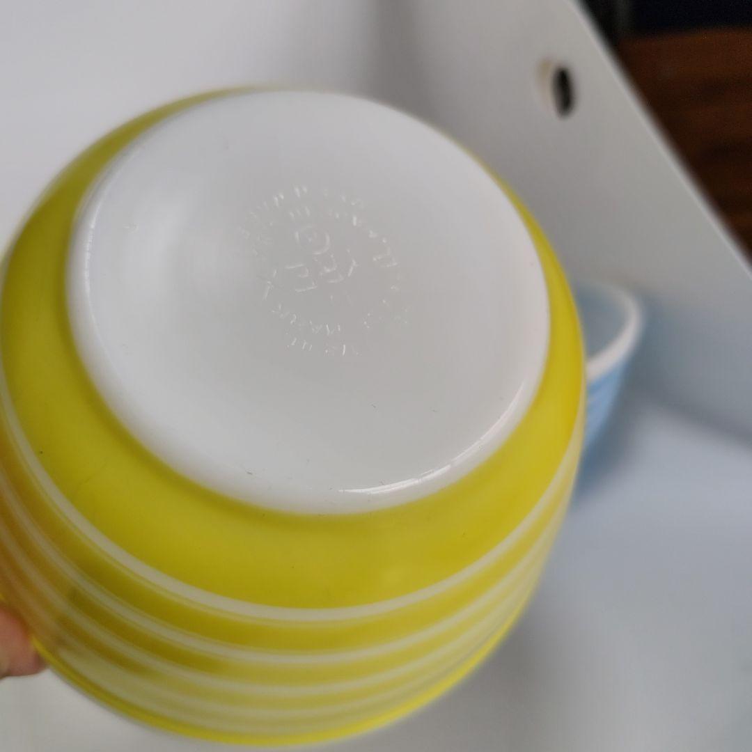 パイレックス　ストライプ　ボウル　3個