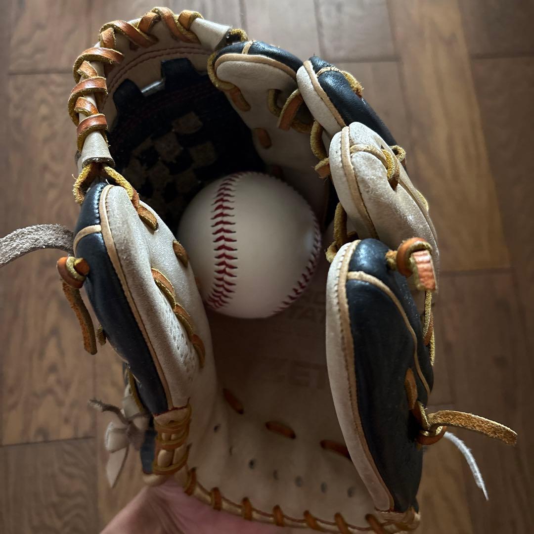 ZETT 軟式用グローブ ネイビー/ベージュ　プロステータス　限定　源田モデル