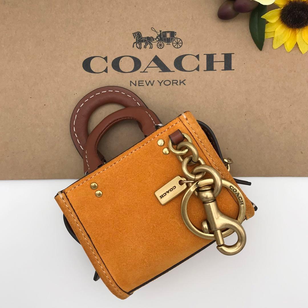 COACH チャーム ☆大人気☆ ミニ ローグ バッグ チャーム パパイヤ