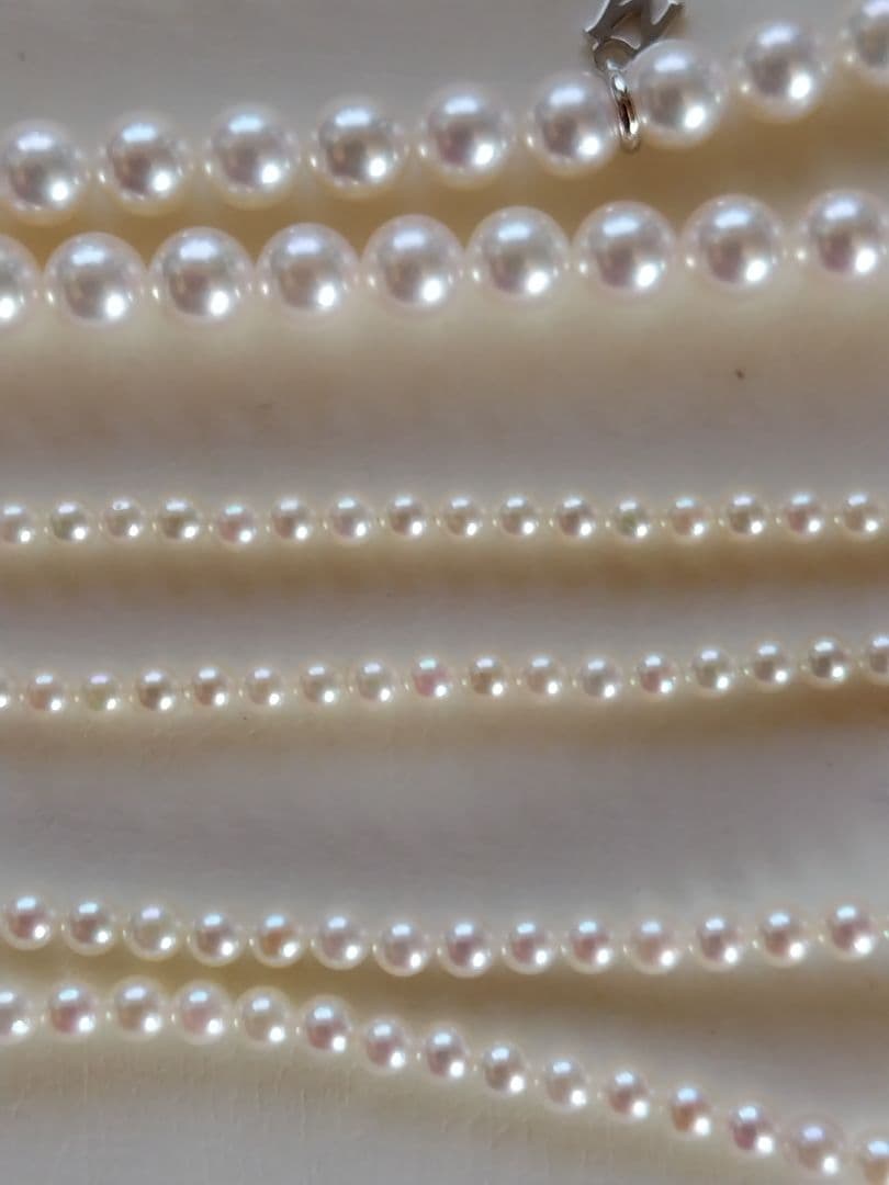 K18WG スライド式アジャスター付き アコヤ真珠ベビーパールネックレス