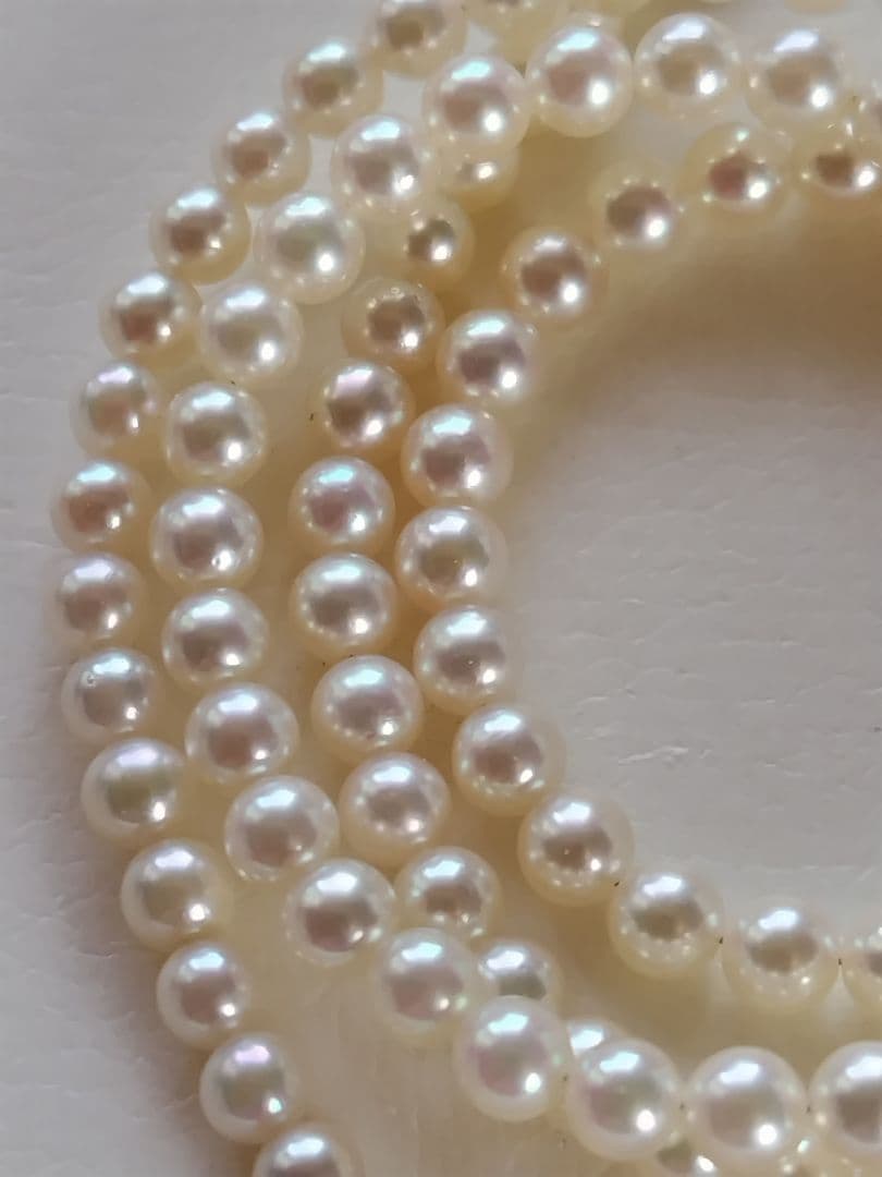 K18WG スライド式アジャスター付き アコヤ真珠ベビーパールネックレス