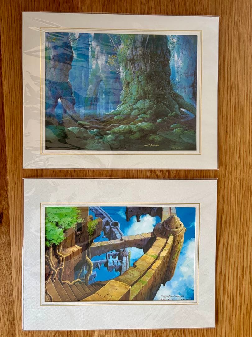 未開封】山本二三 複製原画 2点セット ラピュタ もののけ姫 ジブリ背景