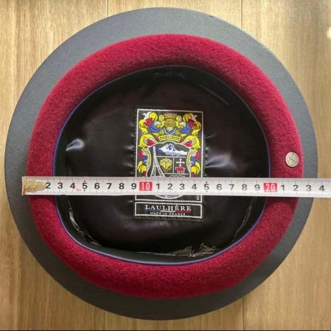 未使用】本革ベルト LAULHERE ベレー帽 ボルドー レッド ロレール