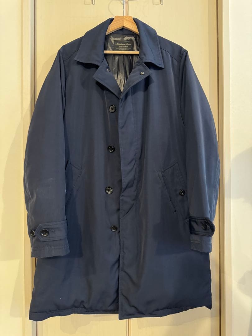 ナノユニバース 西川ダウン(R) ステンカラーダウンコート ネイビー XL