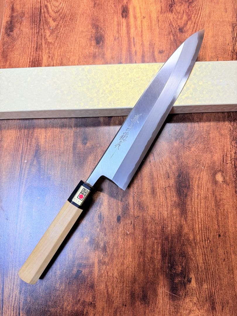 堺打刃物】身卸 出刃 白ニ鋼 包丁 9寸 水牛八角柄 - メルカリ