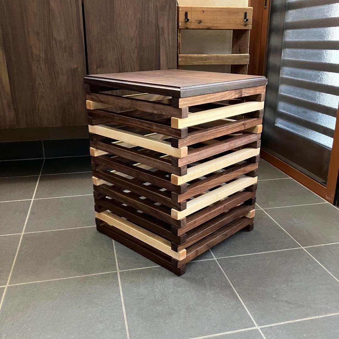 マッキー様用　サイドテーブル　フロアランプ　ウォールナット　無垢材　ハンドメイド