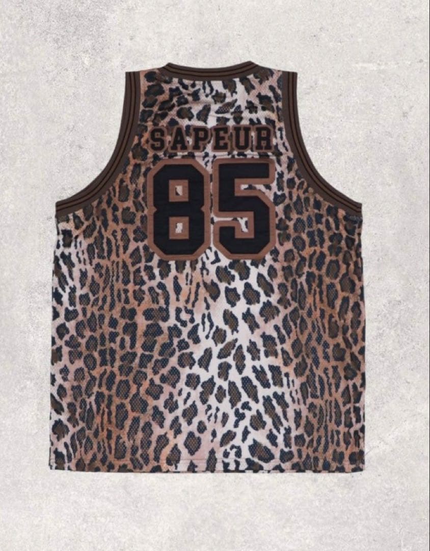 サプール sapeur レオパード柄 メッシュタンクトップ XL