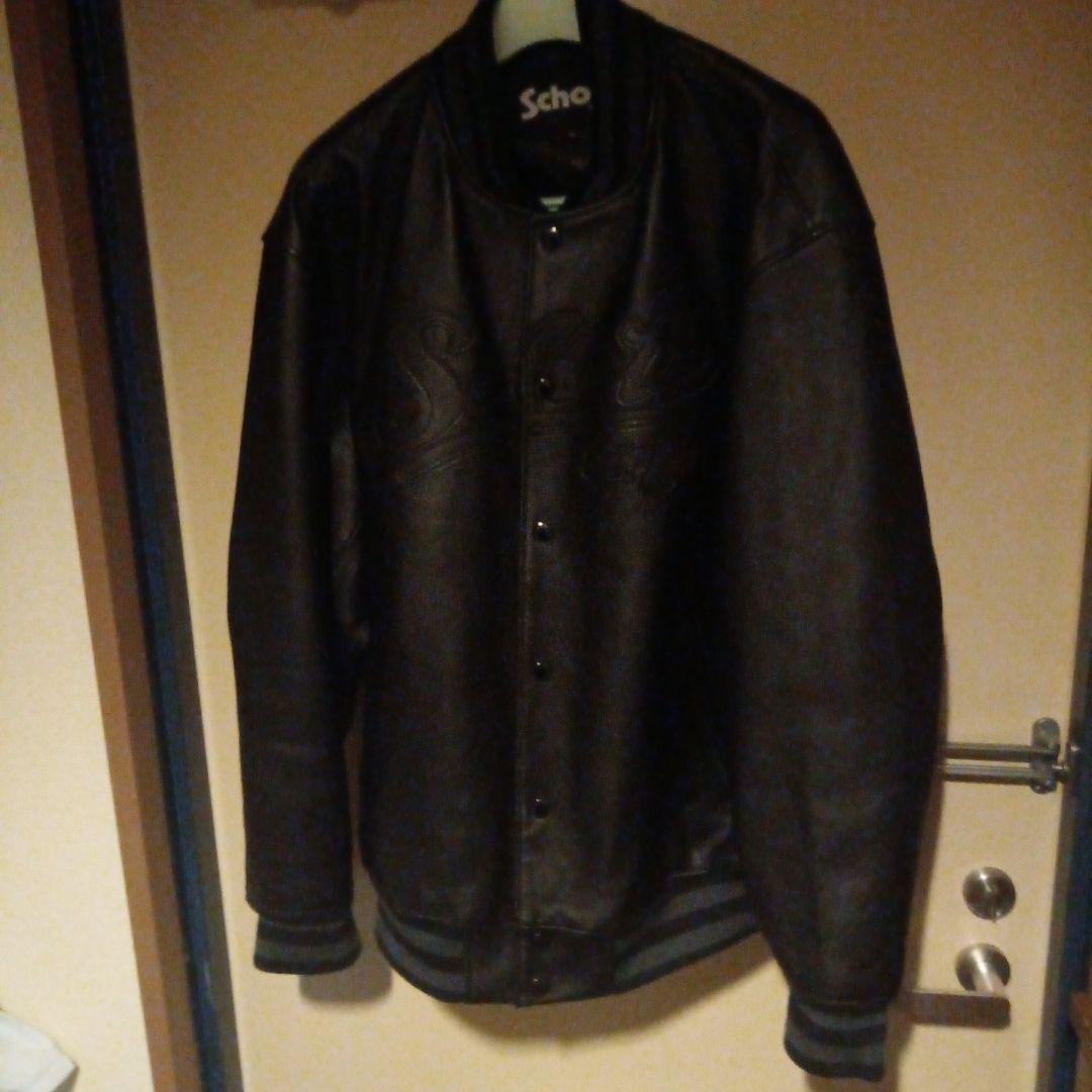 Schott ブラック レザー スタジャン - メルカリ