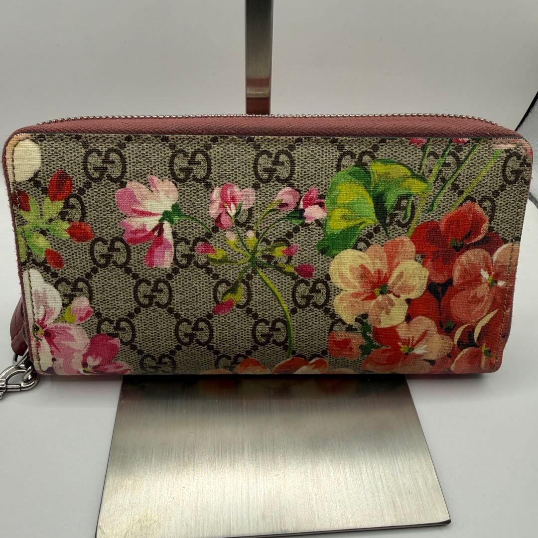 GUCCI グッチ 長財布 ラウンドファスナー ブルームス PVC 安