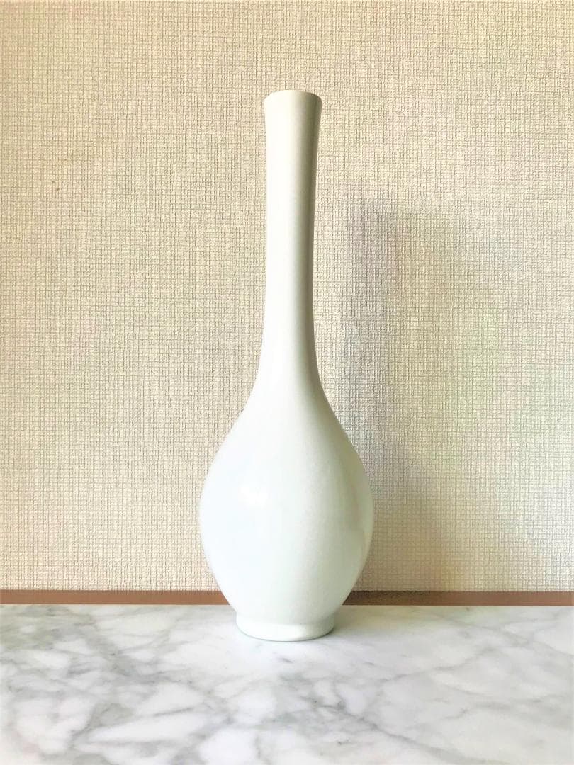 お値引！ヴィンテージ　九谷焼　一輪挿し　鶴首　白磁　極美品　極希少