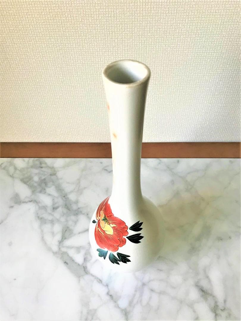 お値引！ヴィンテージ　九谷焼　一輪挿し　鶴首　白磁　極美品　極希少