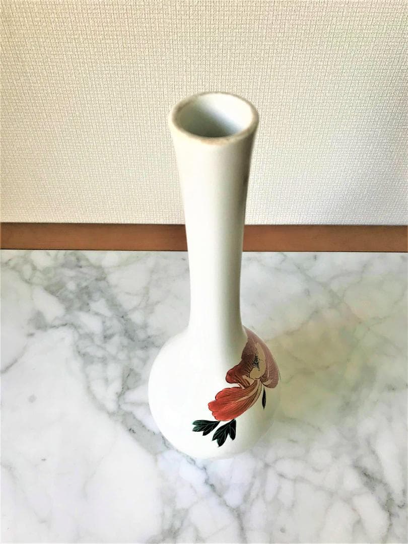 お値引！ヴィンテージ　九谷焼　一輪挿し　鶴首　白磁　極美品　極希少