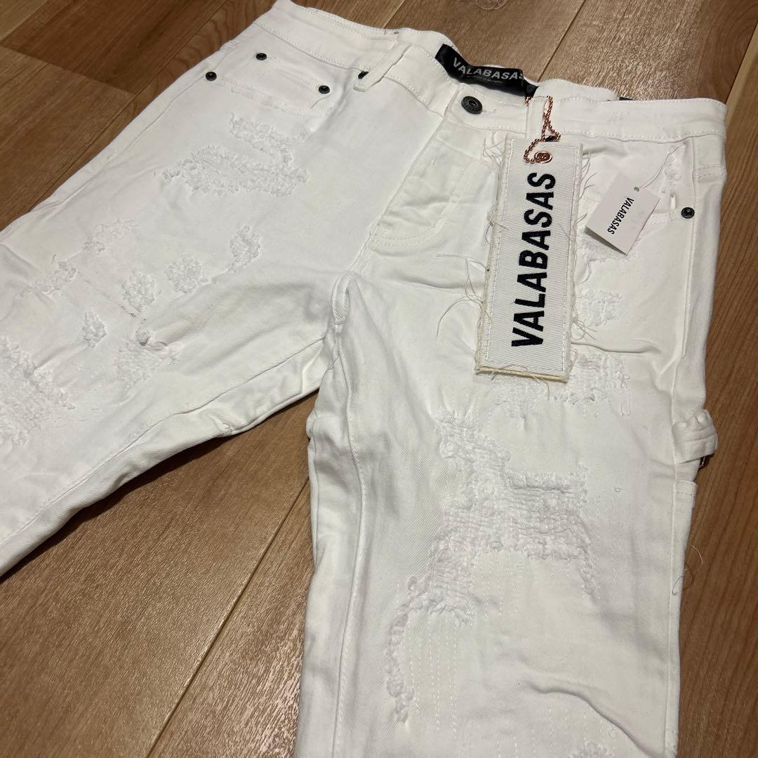 valabasas【新品未使用】ホワイトクラッシュフレアデニム 32 - メルカリ