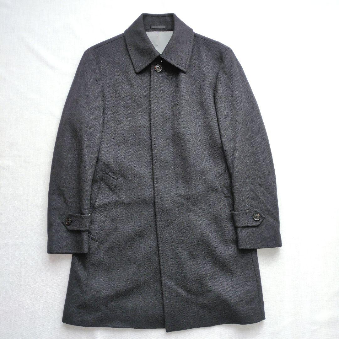 Mitsumine　カシミヤ100%　ステンカラーコート　ヘリンボーン　Mサイズ