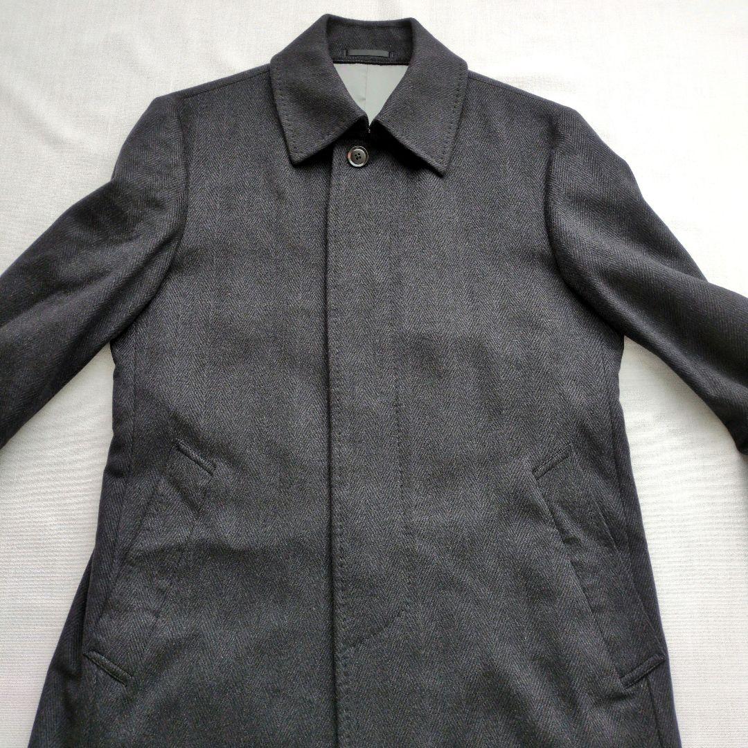 Mitsumine　カシミヤ100%　ステンカラーコート　ヘリンボーン　Mサイズ