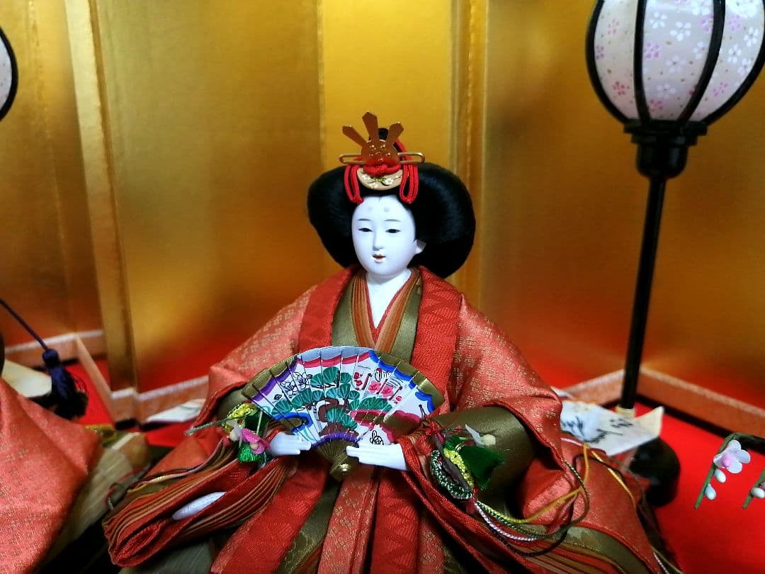 ひな人形セット 金屏風付き 雛人形 親王飾り