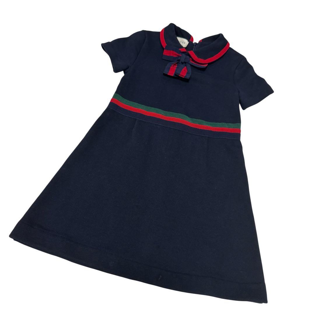 現行タグ 美品 GUCCI カットソー ワンピース シェリーライン リボン