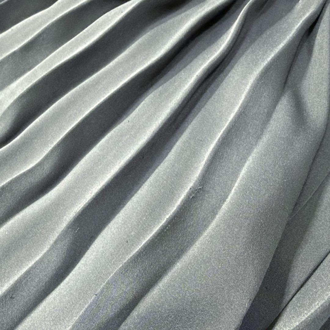 フォクシー ニット プリーツ切り替えドレス 異素材 ネイビー 長袖 ゆったり