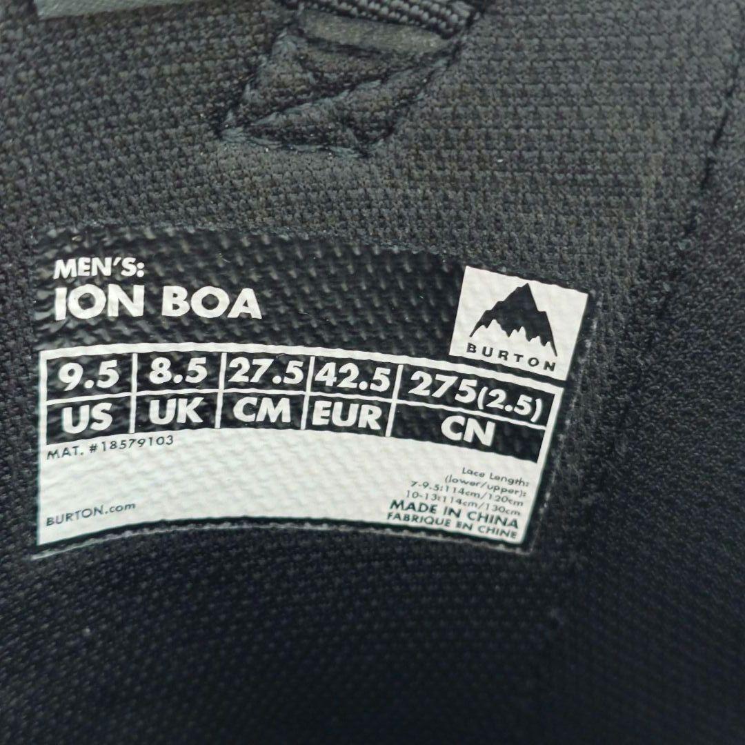BURTONバートンionアイオンボア27.5cmブラック黒スノーボードブーツ