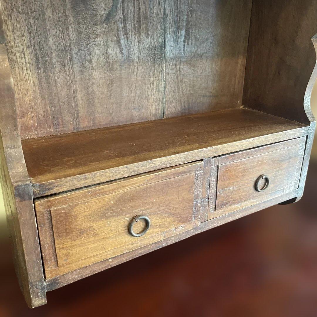 壁掛け　ミニキャビネット　飾り棚 木製 ショーケース　アンティーク　ビンテージ