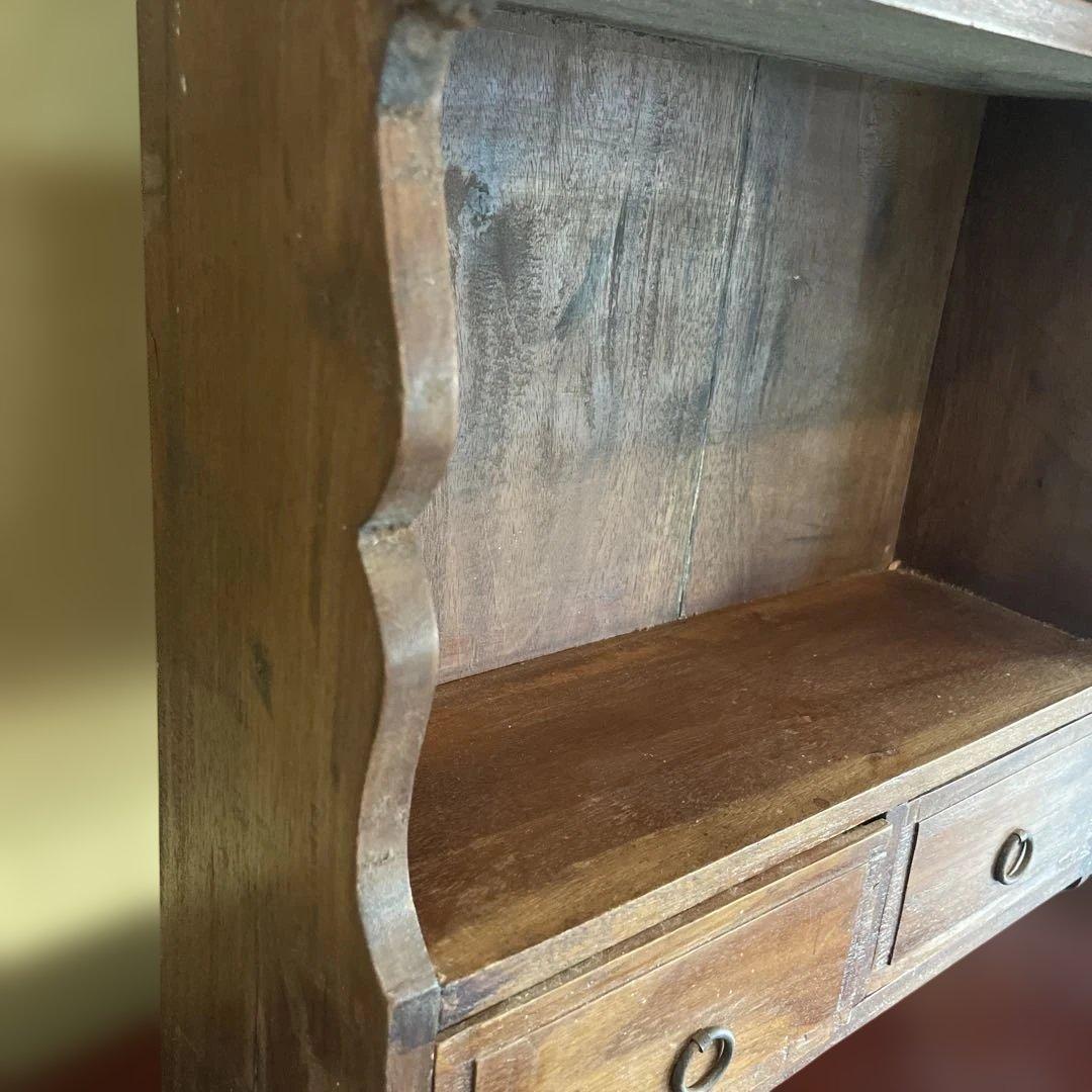 壁掛け　ミニキャビネット　飾り棚 木製 ショーケース　アンティーク　ビンテージ