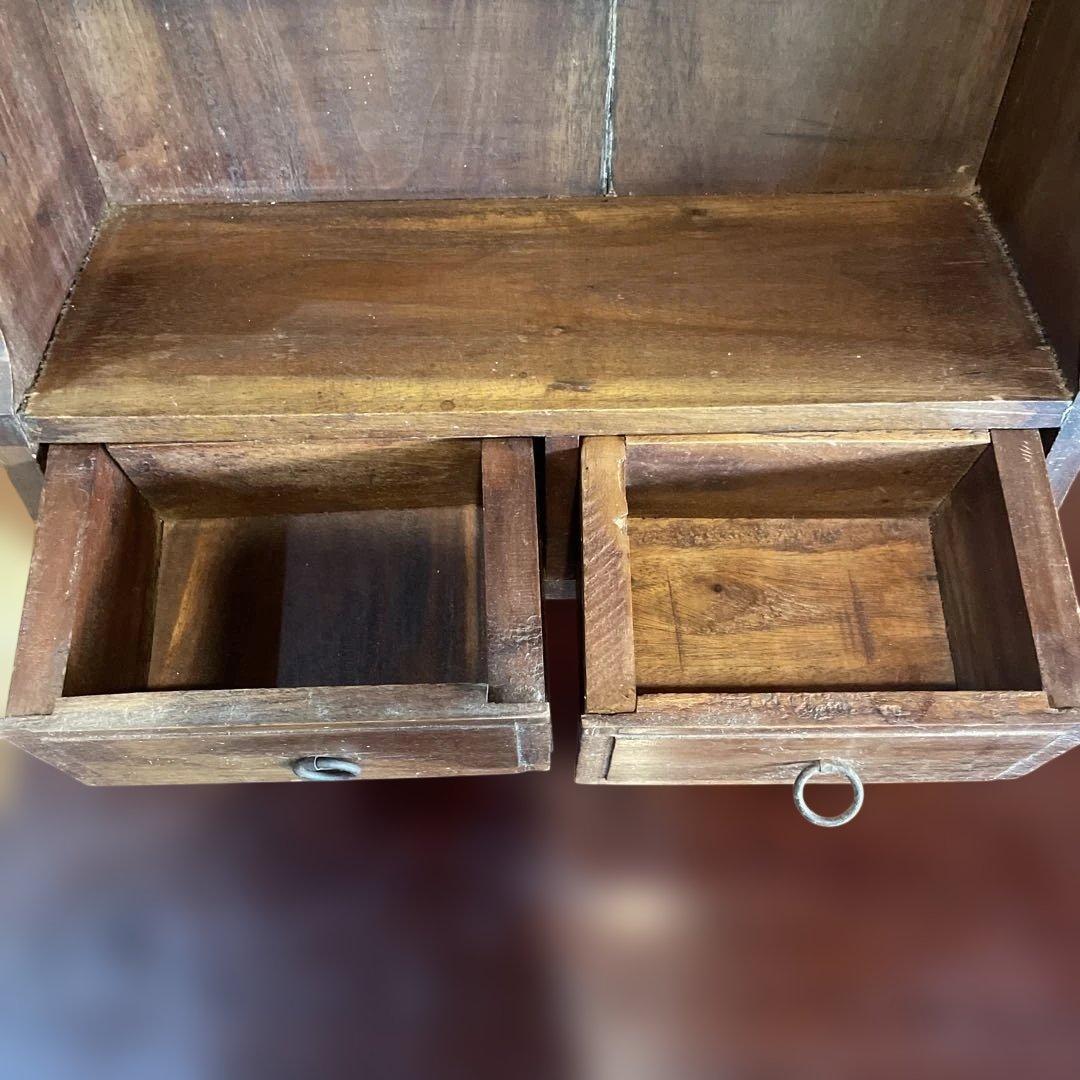 壁掛け　ミニキャビネット　飾り棚 木製 ショーケース　アンティーク　ビンテージ