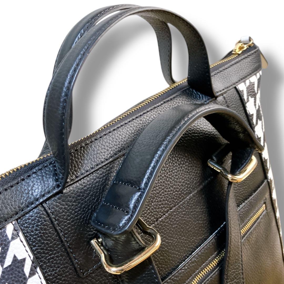 コールハーン 良品 3way 多収納 大容量 A4収納可 リュック 千鳥格子