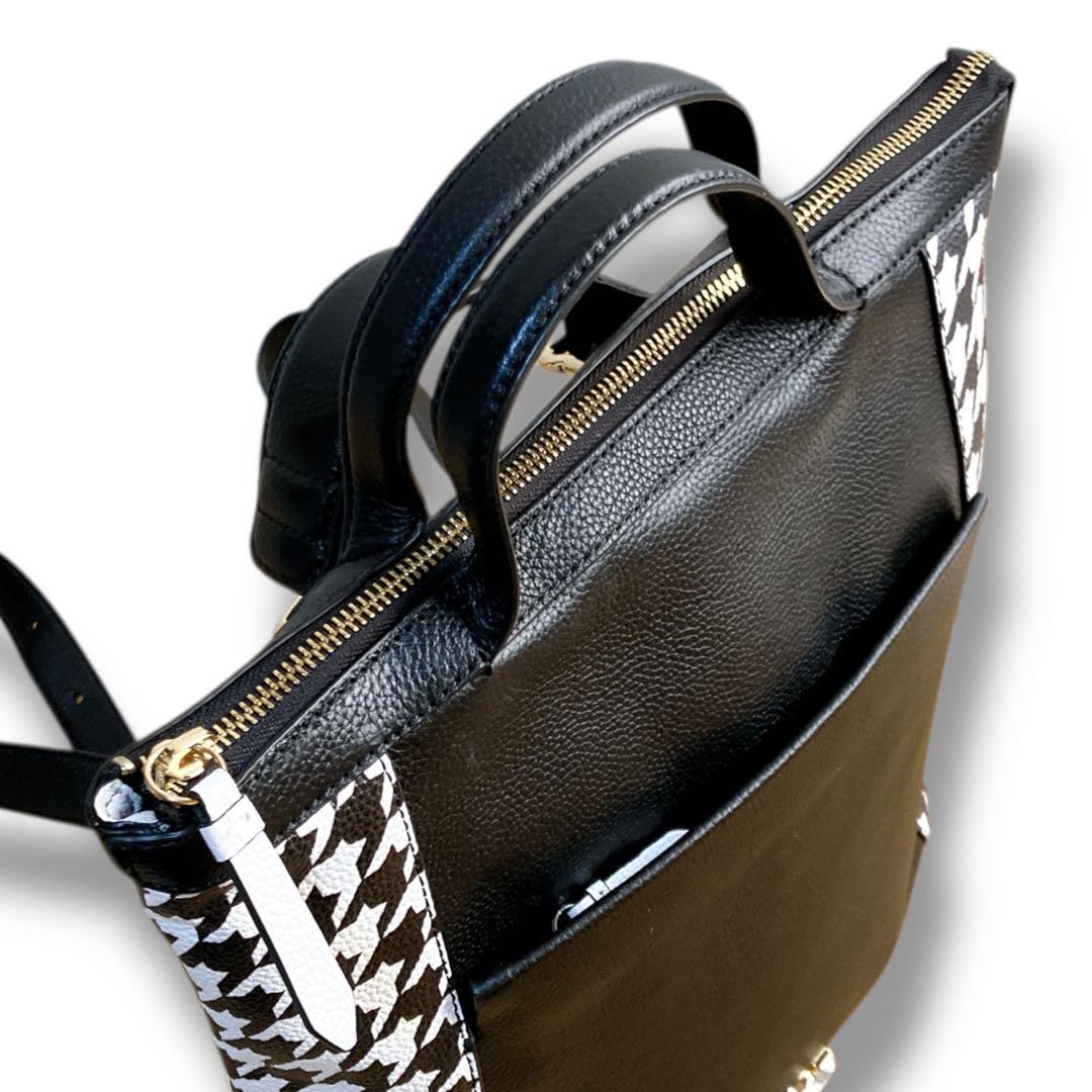 コールハーン 良品 3way 多収納 大容量 A4収納可 リュック 千鳥格子